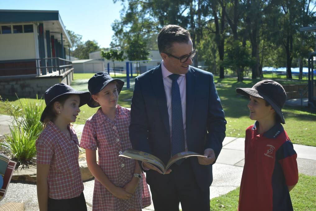 QSuper CEO Michael Pennisi with some Queensland school students.