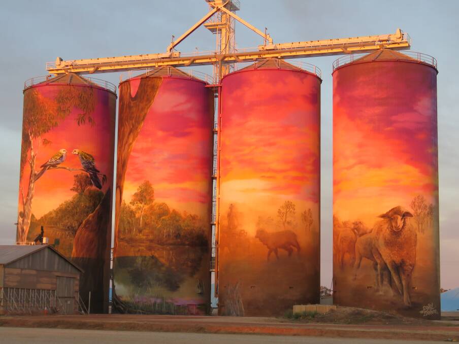 The Thallon silos have been named Australias best of the best for street art destinations. Photo: Garry Petrie