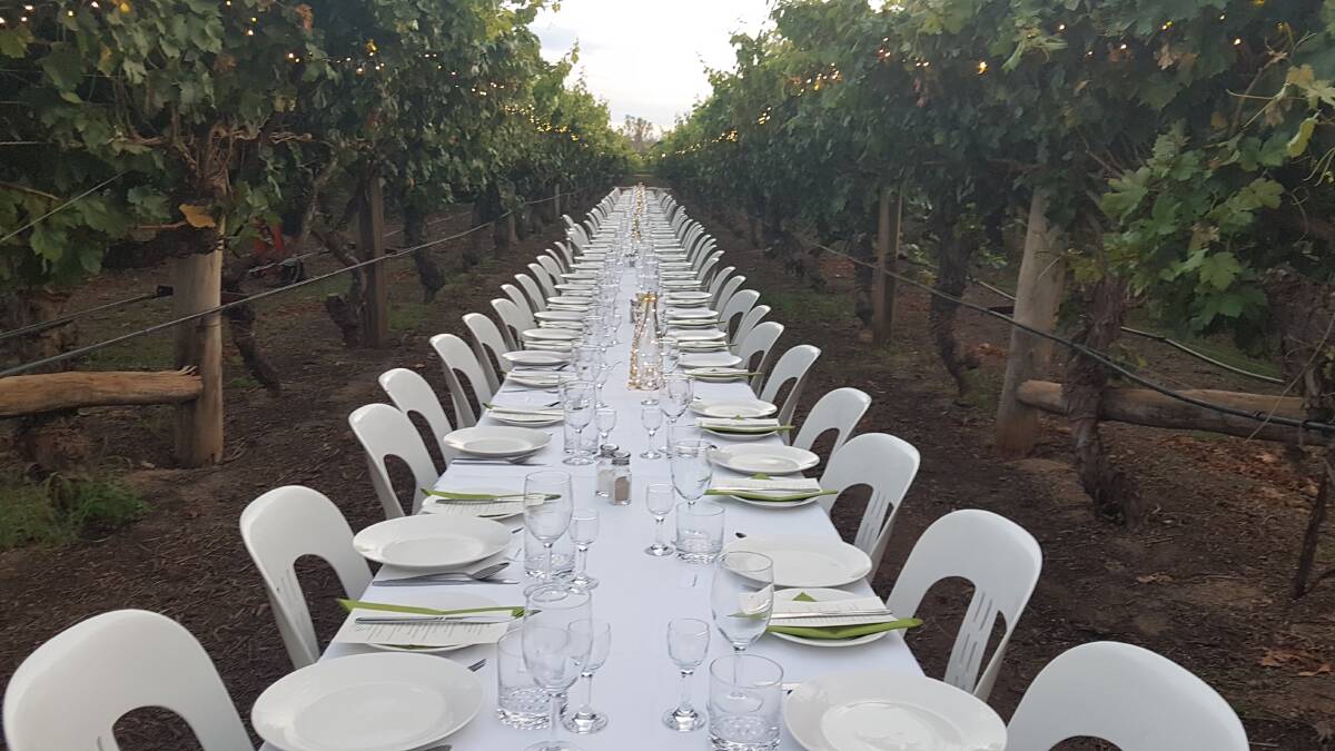 Guests gathered among the vines at Riversands Wines, St George, on Australia Day for the Tastes of Balonne long table event.