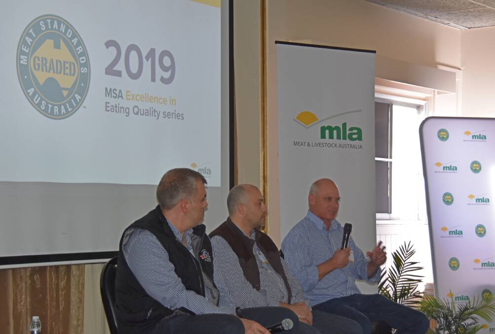 Q&A session: MSA producers got to hear from Teys Australia chief value chain officer Tom Maguire, Norman Hotel executive chef Frank Correnti, and Kilcoy Global Foods livestock manager Craig Price. 