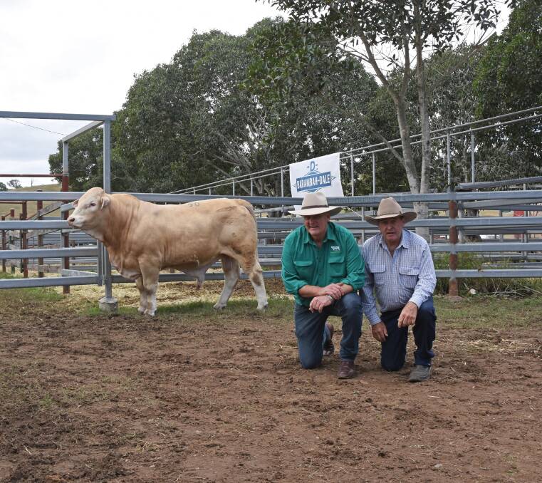 Michael Connolly, Emjay Charbrays, and Peter Little, Mt Nicholson, Bauhinia, with the $14,000 Emjay P3667.