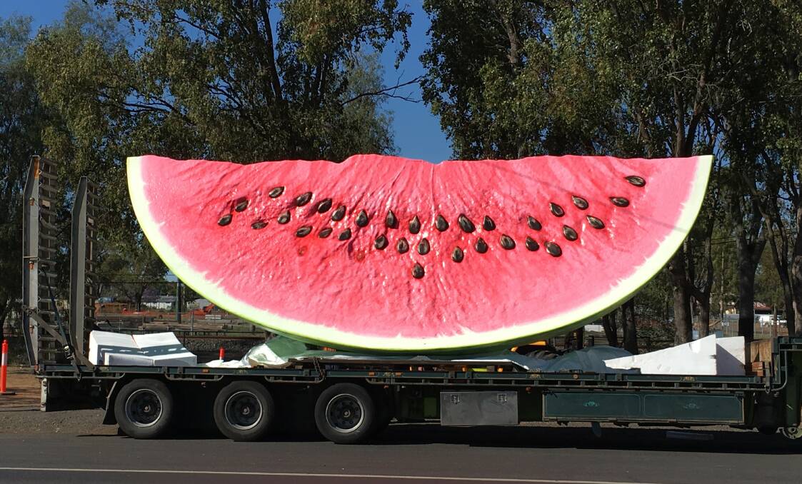 The news didn't stay under wraps for long, when the eight-metre long slice rolled into town on Tuesday. 