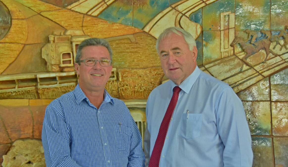 Port of Brisbane chief operating officer Peter Keyte and Mayor of the Toowoomba Region, Paul Antonio.
