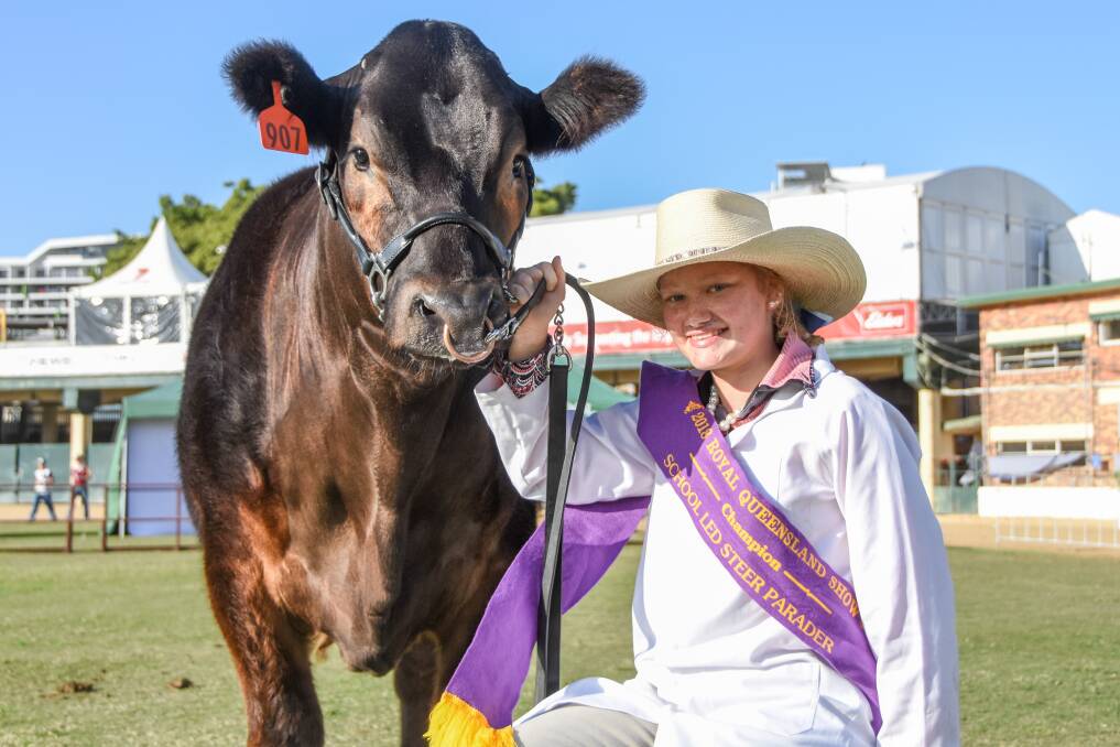 Stephaine Flint and her Limousin steer claimed the champion school led steer parader title. 