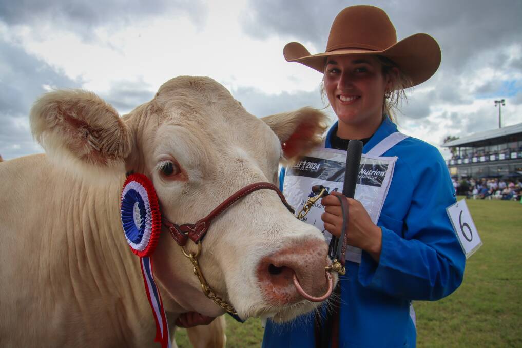 Grand champion female Clearview Raine and owner Gabriella Stokes. Picture: Melanie Groves 