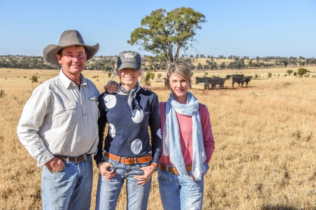 BREEDING ON: Andrew, Jessica and Toni Bourke of Bracco, Roma with some of their cattle. 