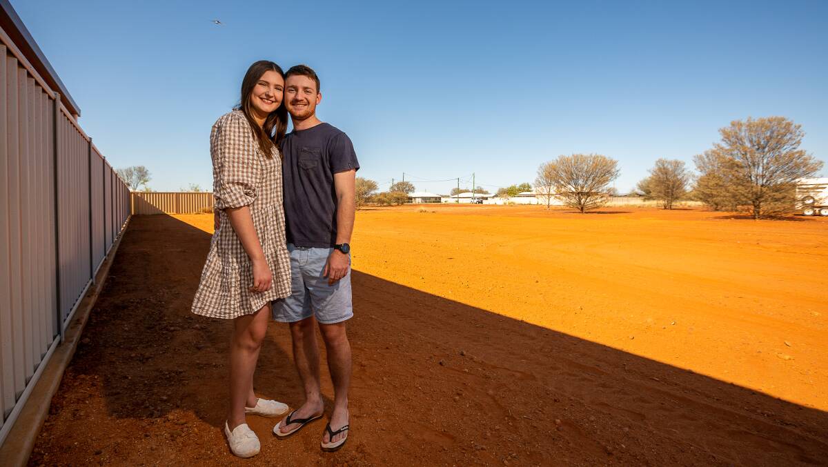 Young couple Tessa McDougall and Tom Hennessy have just purchased a block of land in Quilpie and will qualify for the $12,500 land grant. 