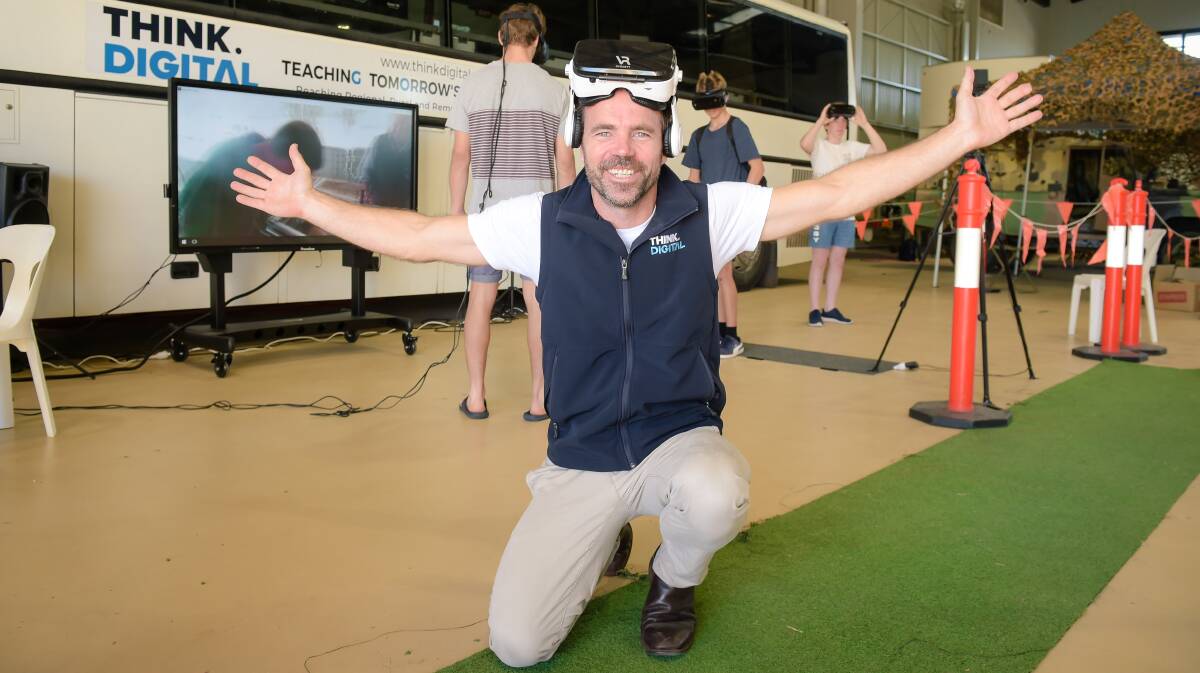 Think Digital owner Tim Gentle launched Farm VR at the Rockhampton Show. Picture: Kelly Butterworth