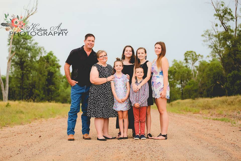 The Knayer family, Michael and Danielle with children Brianna, Maddison, Ebony, Fraser and Isabella. Picture: Katrina Ayers Photography