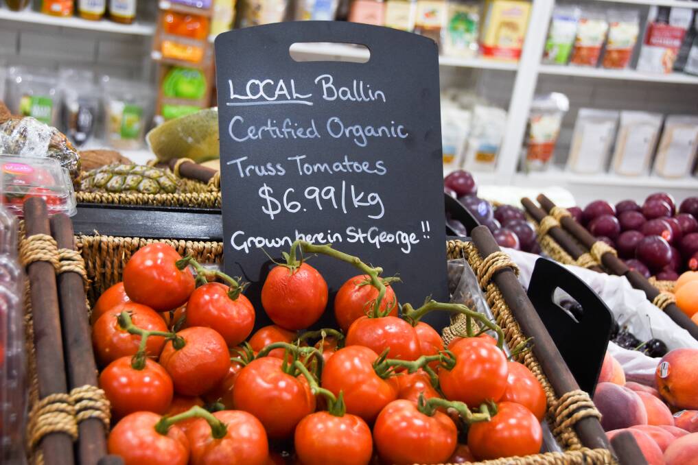 Some of the local produce on offer, including organic tomatoes. 