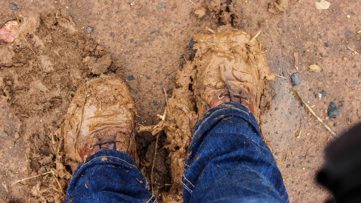 There was no escaping the mud on Monday!