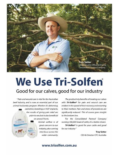 Beef industry identity Troy Setter is appearing in advertising encouraging the use of pain relief for livestock.