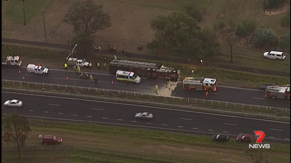 The crash caused delays eastbound. Photo - Queensland Department of Environment and Heritage Protection