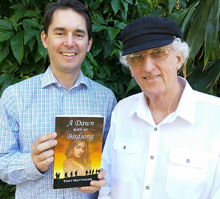 Fraser Coast Mayor George Seymour and Tony Matthews, the author of A Dawn with no Birdsong.  