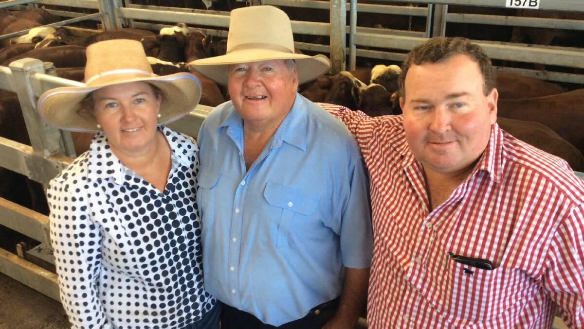 NORTHERN RIVERS: Leisa Holden, Old Bonalbo, John Smith, Woodenbong, and Michael Smith, Woodenbong at George and Fuhrmann's annual weaner sales in Casino. 