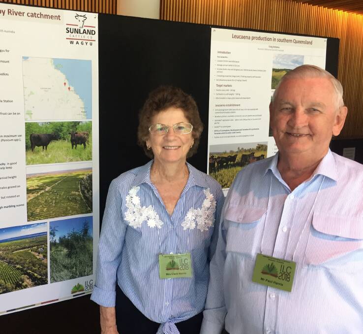 FODDER MACHINE: Central Queensland beef producers Clare and Paul Harris at the International Leucaena Conference in Brisbane.  