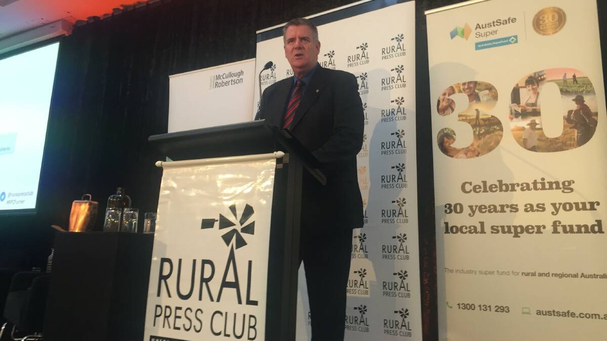 Agricultural Industry Development Minister Mark Furner addressing the Rural Press Club in Brisbane.