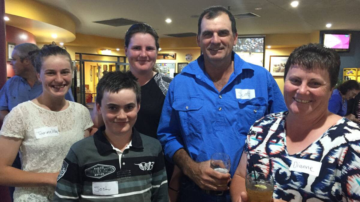 Tammekka, Rachelle, Josh, Scott and Diane Brown, Rayhlen, Crows Nest, at the Alltech producer meeting in Oakey. 