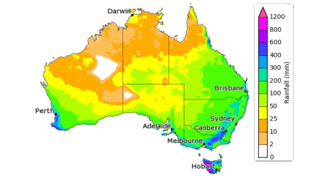 BoM's 50 per cent chance of accumulated rain falls during the July to September period. 