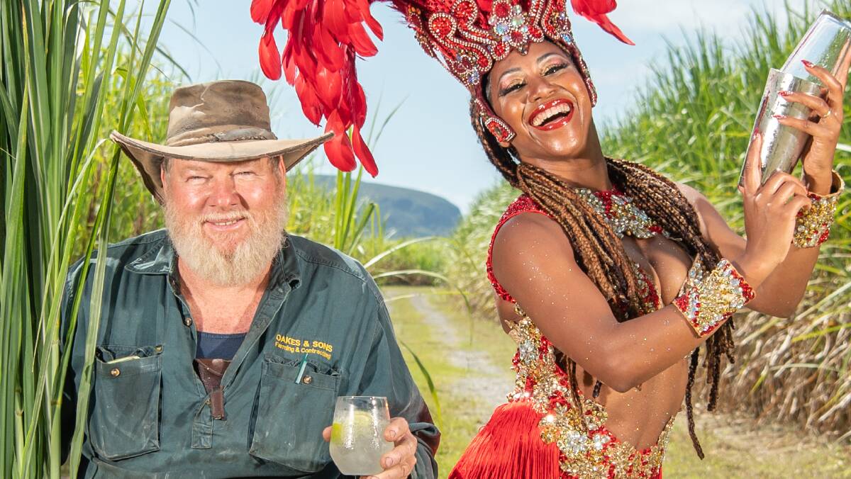 ORIGINAL CANE: Maroochy River farmer Gordon Oakes, pictured with Afro/Samba Brazilian dance teacher Gianne Abbott, says a Brazilian inspired spirit is turning his cane into liquid gold. 