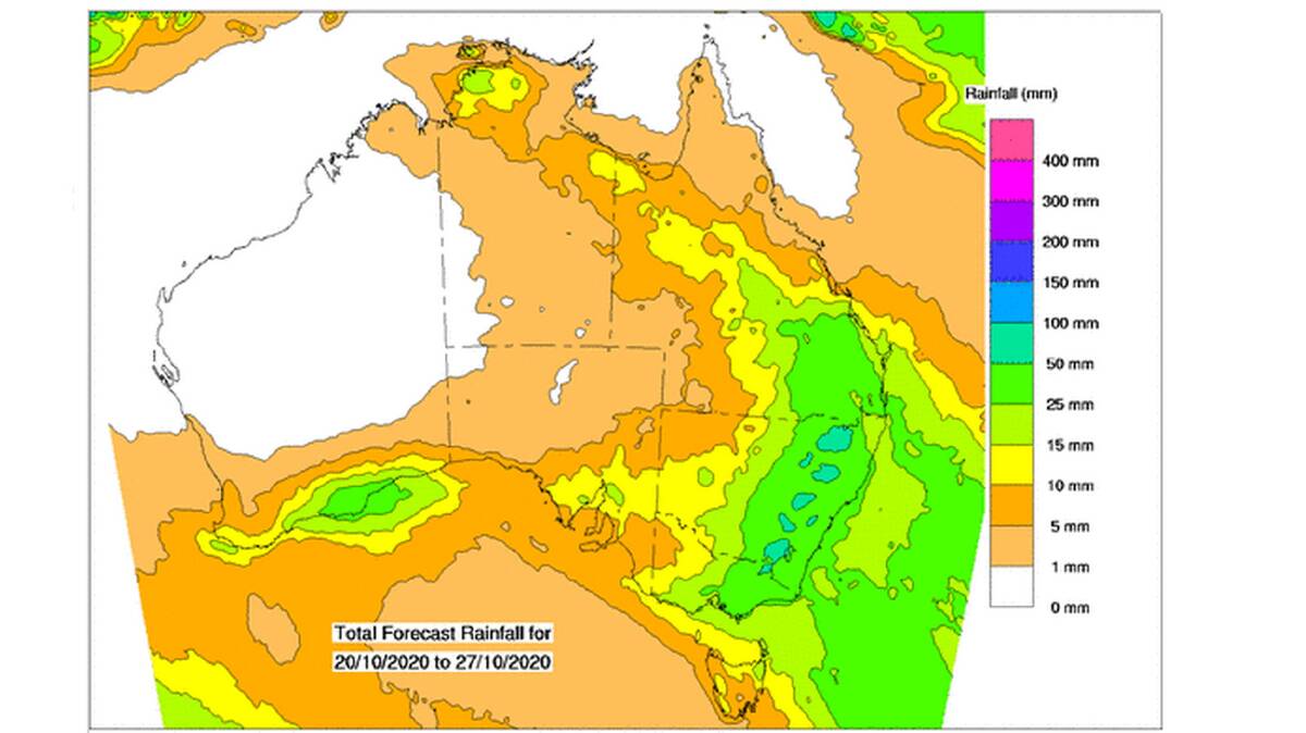 Good rain is expected over a wide area of Queensland during the next eight days. Source - BOM 