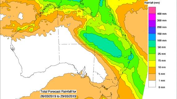 BOM's four day outlook for March 26 until March 29.