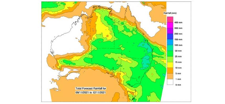 More good spring rain is shown for much of Australia over the next few days. Source - BOM