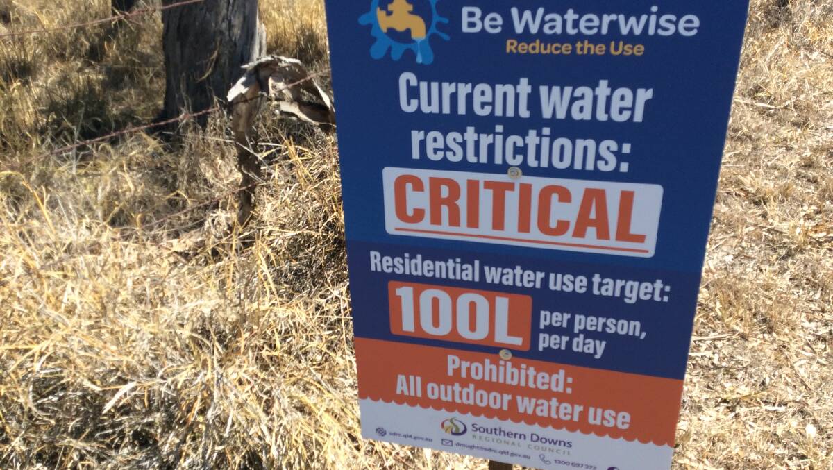 Households in the Southern Downs region are being asked to limit water usage to 100 litres a person a day.