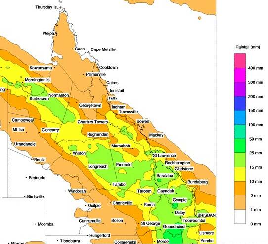 Friday's expected rainfall. Source - BOM