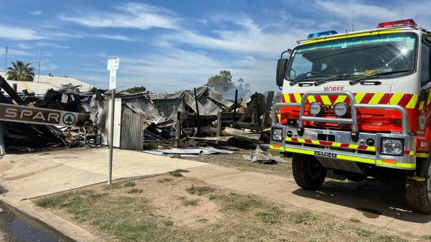 FIRE DAMAGE: Mungindi residents can now access supplies in Moree without jeopardising their ability to access health services in Queensland. Photo - RFS