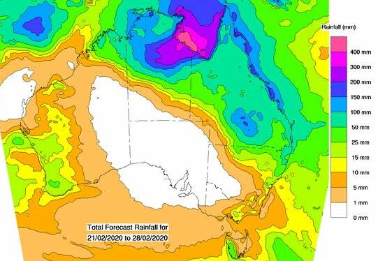 CYCLONE WATCH: BoM mapping is showing 400mm of rain falling in the Gulf of Capentaria during the next four day.