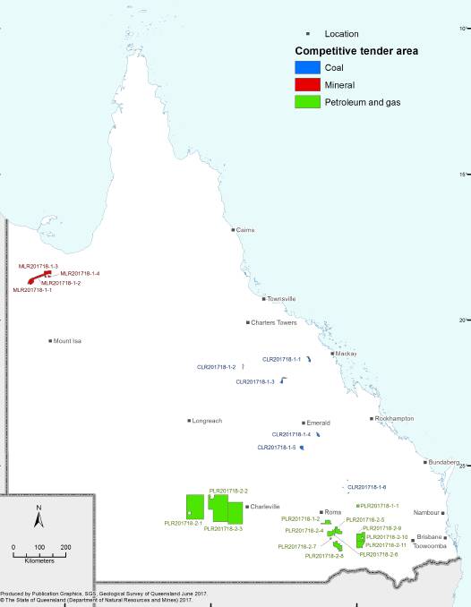 Exploration areas identified in the Queensland Government's Annual Exploration Program for 2017-18.