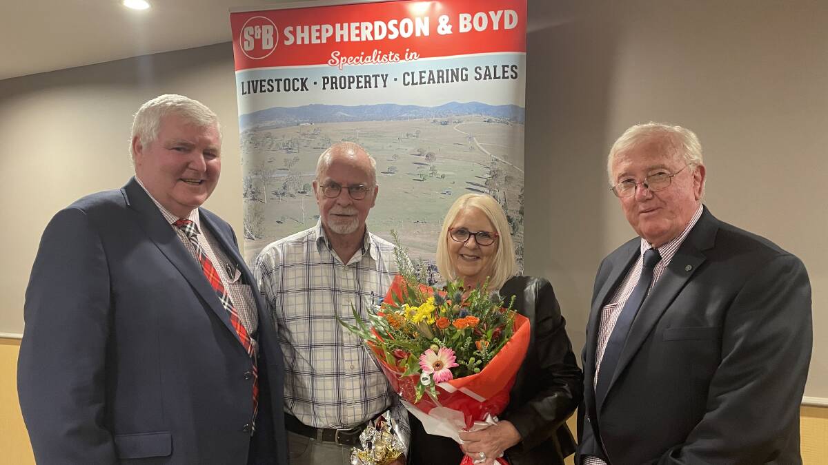 Brooklyn, Kilcoy, vendors Grahan 'Snow' and Suzanne Duncan (centre) with agent Mike Barry and auctioneer Vince O'Brien, Shepherdson and Boyd.