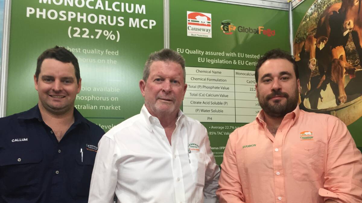 Peter McHugh (centre) with Callum Olver and Shannon Coffey says there are big differences in the phosphorus being supplied to cattle.