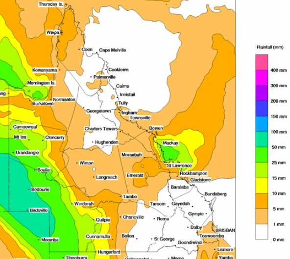 The best of the rain for far south west Queensland is shown for Wednesday.