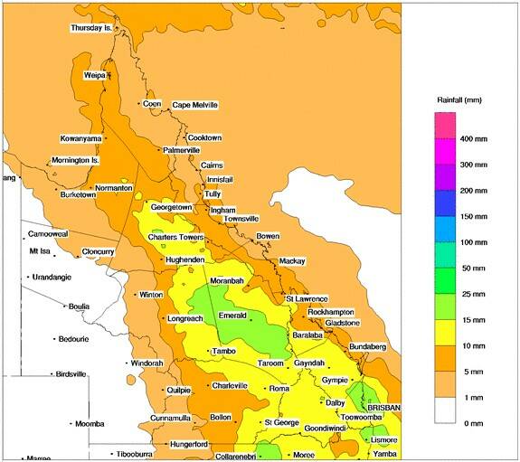 Where the rain is expected on Tuesday, (November 30). Source - BOM 