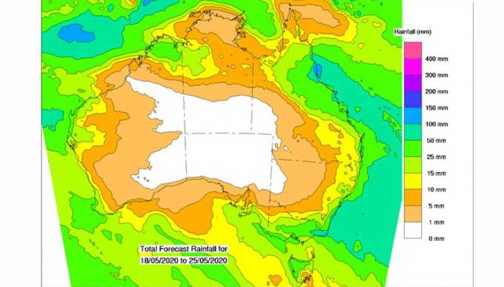 EIGHT DAY FORECAST: Ongoing dry autumn weather could be interrupted later in the week. Source - BoM