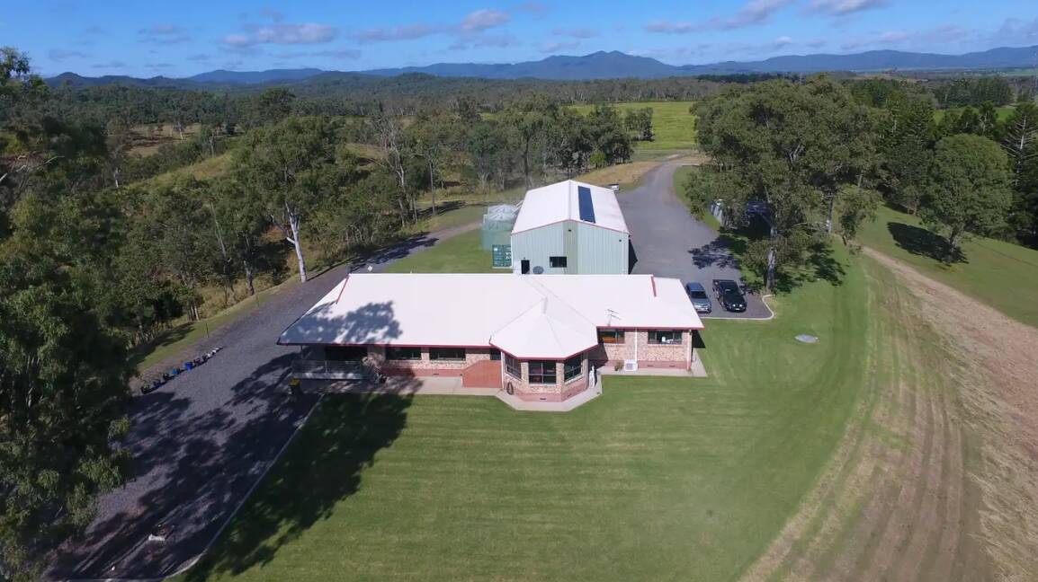 The large, five bedroom home is set on a secluded ridge providing impressive views over the property and across to Mackay. 