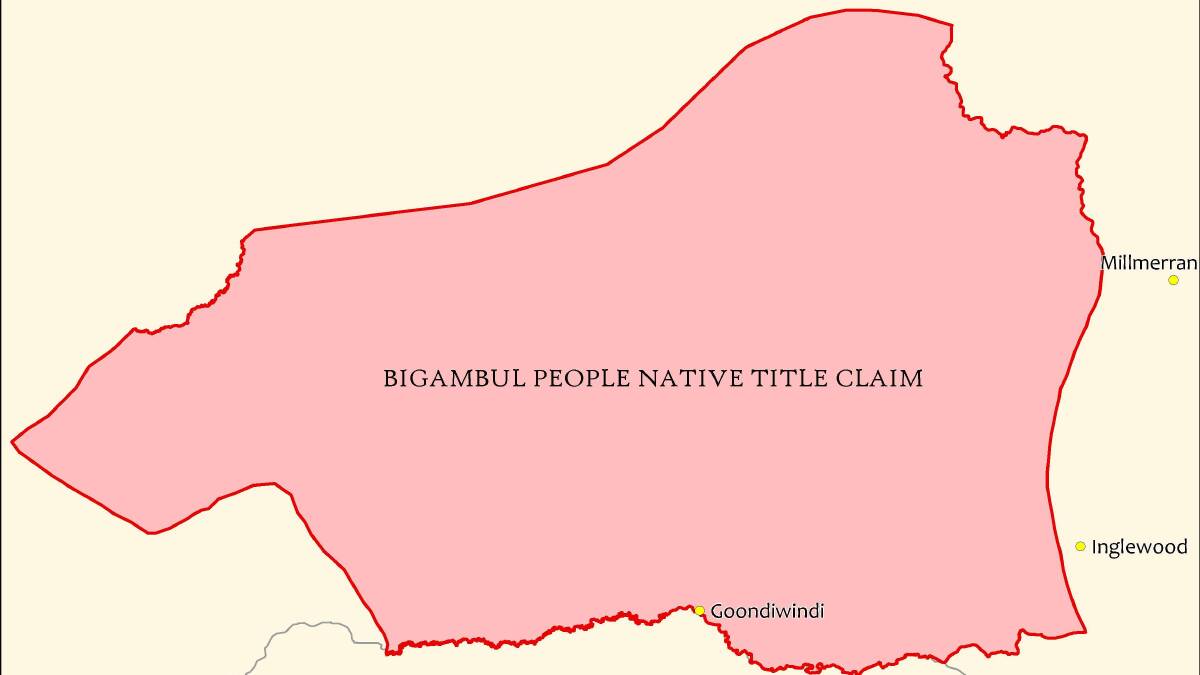 COURT DETERMINATION: The native title rights of the Bigambul people over about 2600 square kilometres of land and waters between Inglewood and St George have been formally recognised.