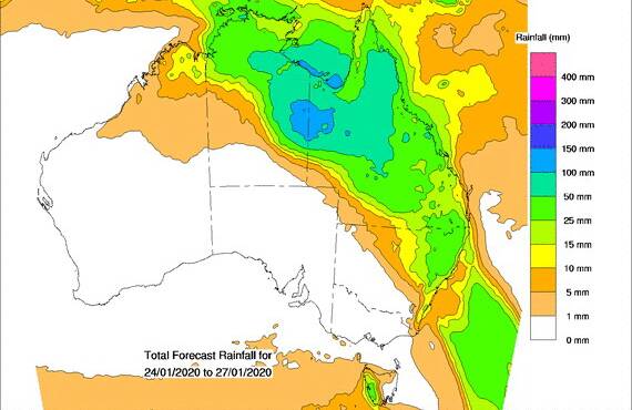 BoM's four day outlook from January 24.