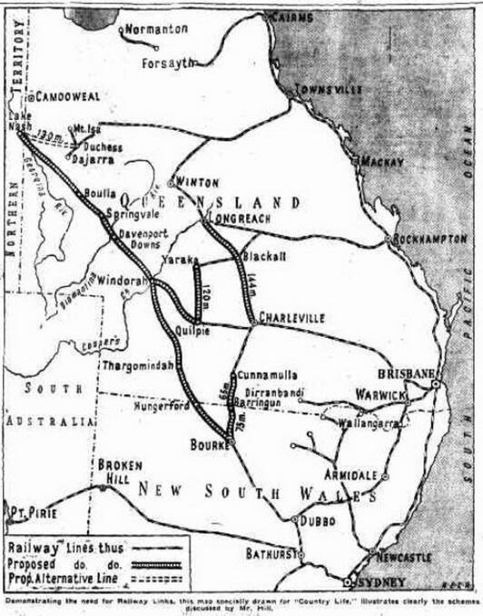 One of the earliest editions of Queensland Country Life in 1935 proposed that an inland rail system be developed. 