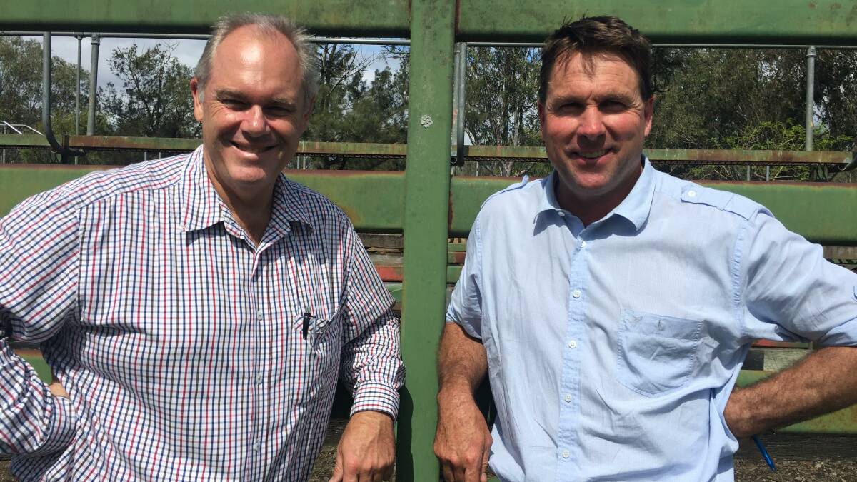 Primex  Field Days director Bruce Wright and Ben Maher from B-Feeders, Warwick.