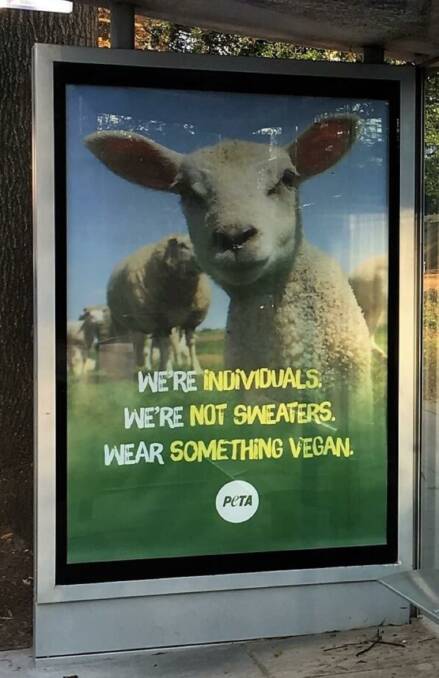 A PETA poster encouraging consumers to become vegans.
